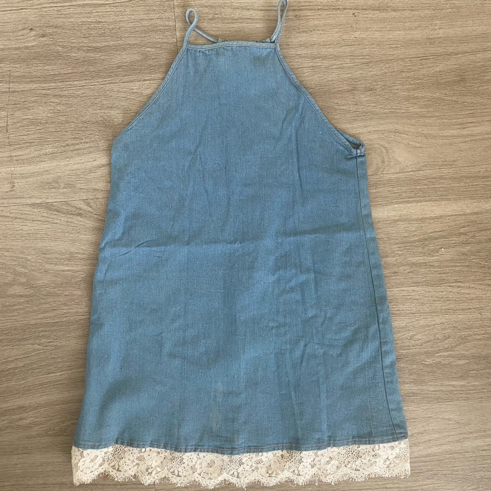 Jeans Mini dress with Lace